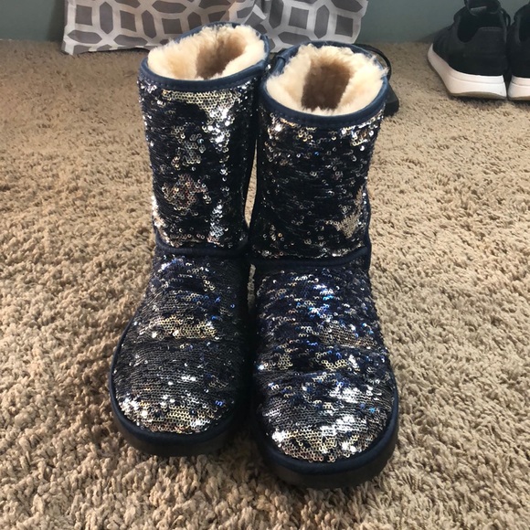 UGG Shoes - Women’s blue sequin ugg boot with original box